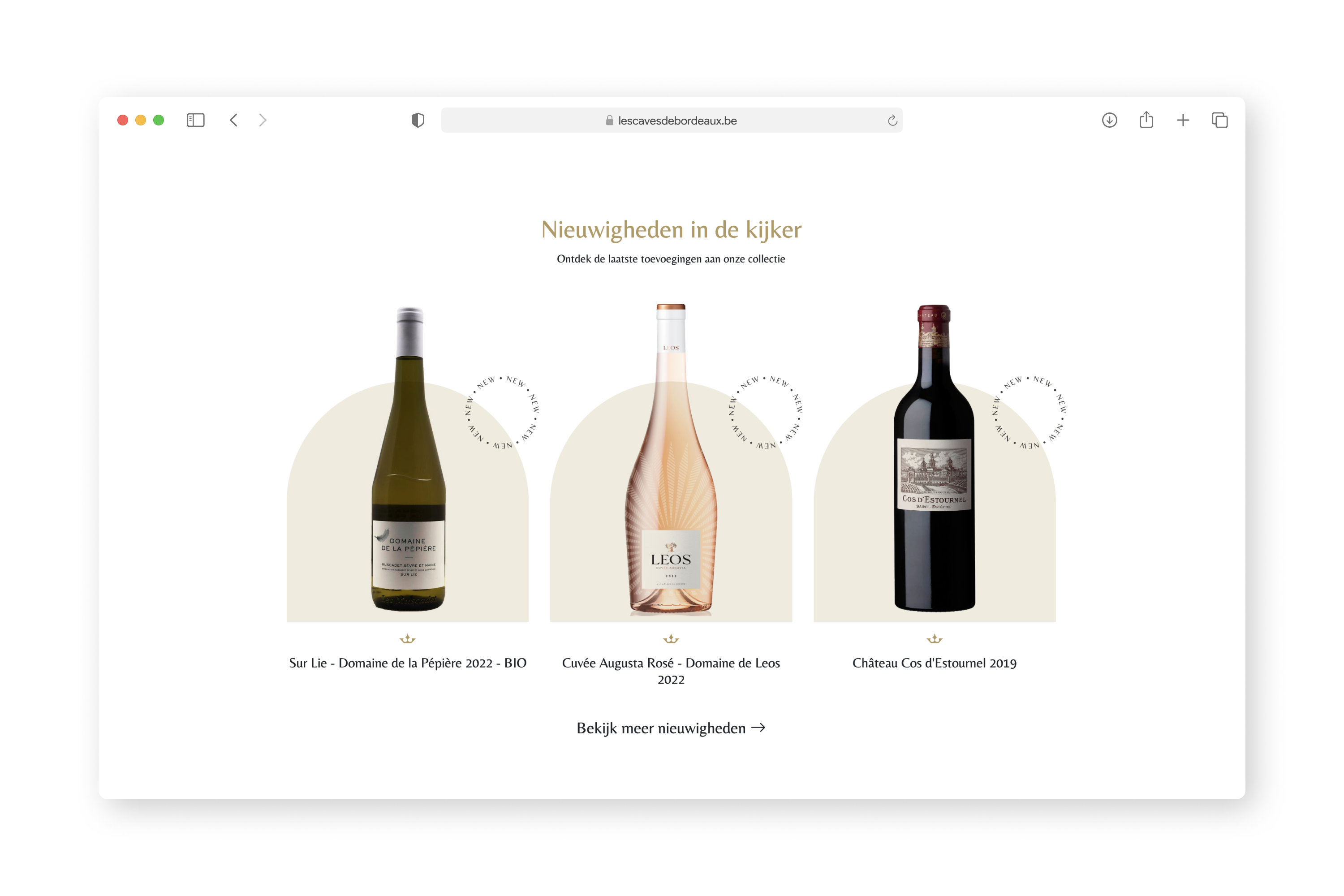 Les Caves de Bordeaux Website UX en UI design door Media Belgium