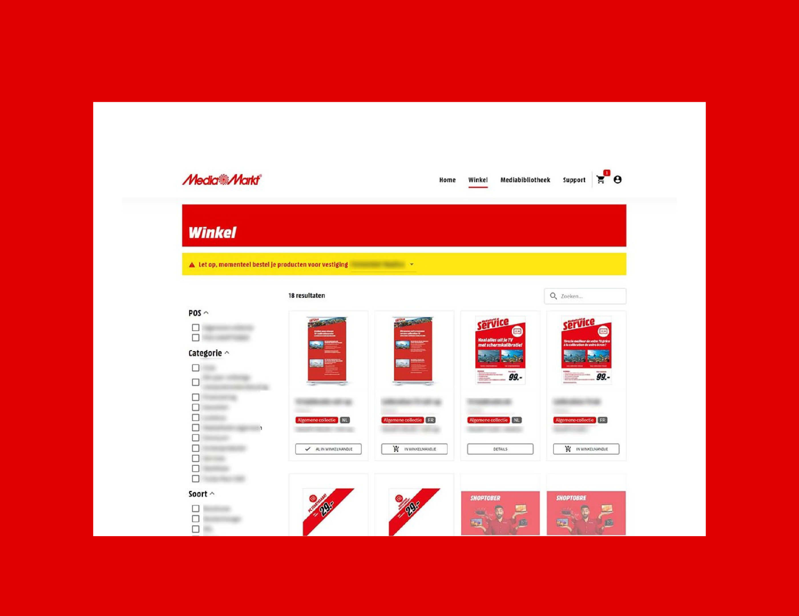 webscreen van media markt webshop case